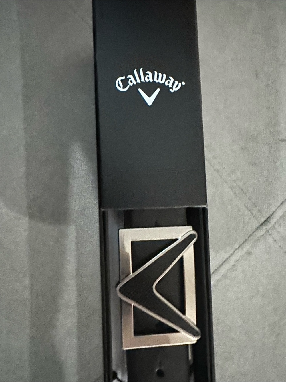 Callaway Black Leather Belt with Silver Signature Buckle